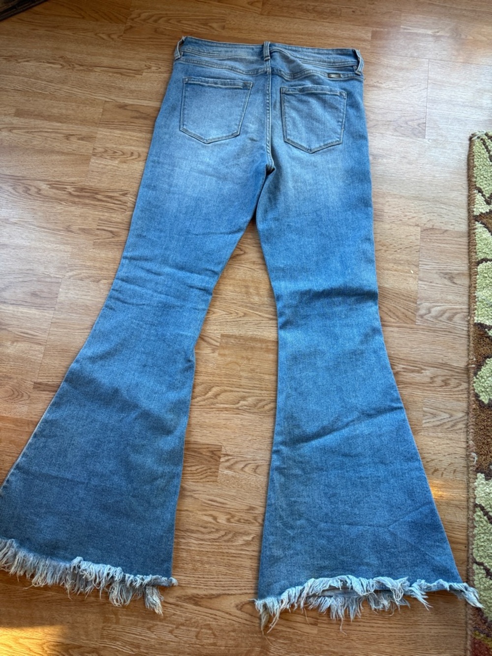 KanCan Medium Blue Flare Jeans with Frayed Hem size 29 - Picture 6 of 7